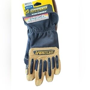 Ironclad RANCHWORX leather work gloves. *Stagecoach* Festival Patch